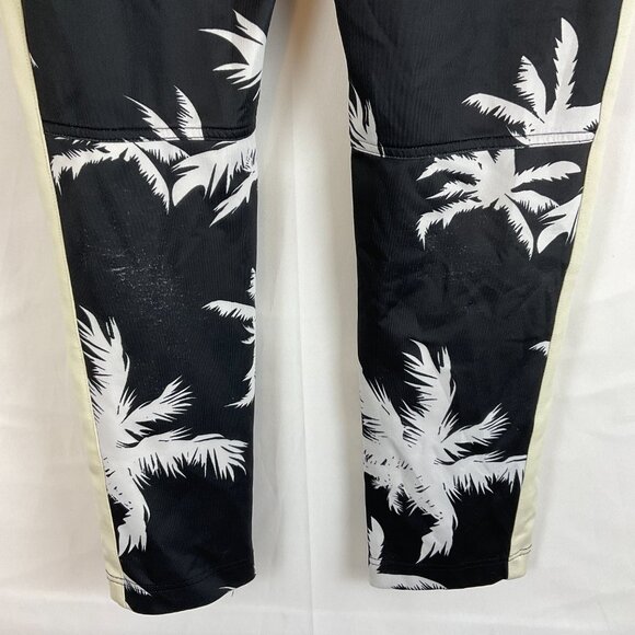 Lifted Anchors Track Pants Men's L Black White Cream Palm Tree Print Elastic Tie - Picture 11 of 14